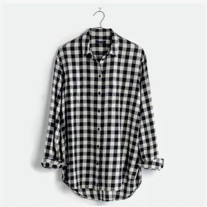 Madewell check flannel in black and white size L